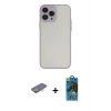 MARSİLYAN™- iPhone 13 Pro Max Kılıf Ahenk Çizgi Serisi - Siyah 18D Cam Ekran Koruyucu + Renkli Kamera Lens Koruma Cam - TU