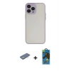 MARSİLYAN™- iPhone 13 Pro Max Kılıf Ahenk Çizgi Serisi - Siyah 18D Cam Ekran Koruyucu + Renkli Kamera Lens Koruma Cam - YL