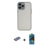 MARSİLYAN™- iPhone 13 Pro Max Kılıf Ahenk Çizgi Serisi - Siyah 18D Cam Ekran Koruyucu + Renkli Kamera Lens Koruma Cam - YL