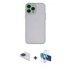 MARSİLYAN™- iPhone 13 Pro Max Kılıf Ahenk Çizgi Serisi - Siyah 3D Antistatik Cam Ekran Koruyucu + Pers Alüminyum Kamera Lens - LT