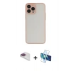 MARSİLYAN™- iPhone 13 Pro Max Kılıf Ahenk Çizgi Serisi - Siyah 3D Antistatik Cam Ekran Koruyucu + Pers Alüminyum Kamera Lens - GI