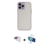 MARSİLYAN™- iPhone 13 Pro Max Kılıf Ahenk Çizgi Serisi - Siyah 3D Antistatik Cam Ekran Koruyucu + Pers Alüminyum Kamera Lens - GI