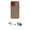 MARSİLYAN™- iPhone 13 Pro Max Kılıf Ahenk Çizgi Serisi - Siyah 3D Antistatik Cam Ekran Koruyucu + Pers Alüminyum Kamera Lens - SABE