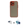 MARSİLYAN™- iPhone 13 Pro Max Kılıf Ahenk Çizgi Serisi - Siyah 3D Antistatik Cam Ekran Koruyucu + Pers Alüminyum Kamera Lens - LT