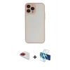 MARSİLYAN™- iPhone 13 Pro Max Kılıf Ahenk Çizgi Serisi - Siyah 3D Antistatik Cam Ekran Koruyucu + Pers Alüminyum Kamera Lens - KI
