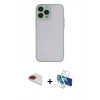 MARSİLYAN™- iPhone 13 Pro Max Kılıf Ahenk Çizgi Serisi - Siyah 3D Antistatik Cam Ekran Koruyucu + Pers Alüminyum Kamera Lens - KI