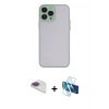 MARSİLYAN™- iPhone 13 Pro Max Kılıf Ahenk Çizgi Serisi - Siyah 3D Antistatik Cam Ekran Koruyucu + Pers Alüminyum Kamera Lens - GI