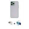 MARSİLYAN™- iPhone 13 Pro Max Kılıf Ahenk Çizgi Serisi - Siyah 3D Antistatik Cam Ekran Koruyucu + Pers Alüminyum Kamera Lens - GD