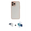 MARSİLYAN™- iPhone 13 Pro Max Kılıf Ahenk Çizgi Serisi - Siyah 3D Antistatik Cam Ekran Koruyucu + Pers Alüminyum Kamera Lens - LT