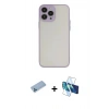 MARSİLYAN™- iPhone 13 Pro Max Kılıf Ahenk Çizgi Serisi - Siyah 3D Antistatik Cam Ekran Koruyucu + Shine Kamera Lens Koruma Cam - MI