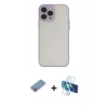 MARSİLYAN™- iPhone 13 Pro Max Kılıf Ahenk Çizgi Serisi - Siyah 3D Antistatik Cam Ekran Koruyucu + Shine Kamera Lens Koruma Cam - GI