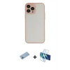 MARSİLYAN™- iPhone 13 Pro Max Kılıf Ahenk Çizgi Serisi - Siyah 3D Antistatik Cam Ekran Koruyucu + Shine Kamera Lens Koruma Cam - MI