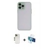 MARSİLYAN™- iPhone 13 Pro Max Kılıf Ahenk Çizgi Serisi - Siyah 3D Antistatik Cam Ekran Koruyucu + Shine Kamera Lens - GD