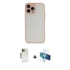 MARSİLYAN™- iPhone 13 Pro Max Kılıf Ahenk Çizgi Serisi - Siyah 3D Antistatik Cam Ekran Koruyucu + Shine Kamera Lens - GD