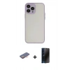 MARSİLYAN™- iPhone 13 Pro Max Kılıf Ahenk Çizgi Serisi - Siyah 3D Antistatik Hayalet Cam Ekran Koruyucu + Renkli Kamera Lens Koruma Cam - TU