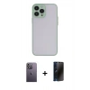 MARSİLYAN™- iPhone 13 Pro Max Kılıf Ahenk Çizgi Serisi - Siyah 3D Antistatik Hayalet Cam Ekran Koruyucu + Neon Fosforlu Kamera Lens - BZ