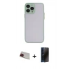 MARSİLYAN™- iPhone 13 Pro Max Kılıf Ahenk Çizgi Serisi - Siyah 3D Antistatik Hayalet Cam Ekran Koruyucu + Rainbow Kamera Lens Koruma Cam - KI