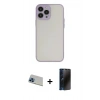 MARSİLYAN™- iPhone 13 Pro Max Kılıf Ahenk Çizgi Serisi - Siyah 3D Antistatik Hayalet Cam Ekran Koruyucu + Rainbow Kamera Lens Koruma Cam - MI