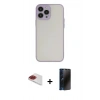 MARSİLYAN™- iPhone 13 Pro Max Kılıf Ahenk Çizgi Serisi - Siyah 3D Antistatik Hayalet Cam Ekran Koruyucu + Pers Alüminyum Kamera Lens - KI
