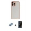 MARSİLYAN™- iPhone 13 Pro Max Kılıf Ahenk Çizgi Serisi - Siyah 3D Antistatik Hayalet Cam Ekran Koruyucu + Shine Kamera Lens Koruma Cam - GI