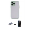 MARSİLYAN™- iPhone 13 Pro Max Kılıf Ahenk Çizgi Serisi - Siyah 3D Antistatik Hayalet Cam Ekran Koruyucu + Renkli Kamera Lens Koruma Cam - SI