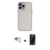 MARSİLYAN™- iPhone 13 Pro Max Kılıf Ahenk Çizgi Serisi - Siyah 3D Antistatik Hayalet Cam Ekran Koruyucu + Pers Alüminyum Kamera Lens - SABE