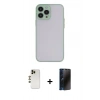 MARSİLYAN™- iPhone 13 Pro Max Kılıf Ahenk Çizgi Serisi - Siyah 3D Antistatik Hayalet Cam Ekran Koruyucu + Shine Kamera Lens - GD