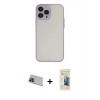 MARSİLYAN™- iPhone 13 Pro Max Kılıf Ahenk Çizgi Serisi - Siyah 6D Mat Seramik Hayalet Nano Ekran Koruyucu + Rainbow Kamera Lens Koruma Cam - MI
