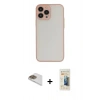 MARSİLYAN™- iPhone 13 Pro Max Kılıf Ahenk Çizgi Serisi - Siyah 6D Mat Seramik Hayalet Nano Ekran Koruyucu + Pers Alüminyum Kamera Lens - GD