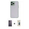 MARSİLYAN™- iPhone 13 Pro Max Kılıf Ahenk Çizgi Serisi - Siyah 6D Mat Seramik Hayalet Nano Ekran Koruyucu + Neon Fosforlu Kamera Lens - BZ
