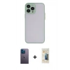 MARSİLYAN™- iPhone 13 Pro Max Kılıf Ahenk Çizgi Serisi - Siyah 6D Mat Seramik Hayalet Nano Ekran Koruyucu + Neon Fosforlu Kamera Lens - MI