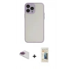 MARSİLYAN™- iPhone 13 Pro Max Kılıf Ahenk Çizgi Serisi - Siyah 6D Mat Seramik Hayalet Nano Ekran Koruyucu + Pers Alüminyum Kamera Lens - GI