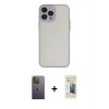MARSİLYAN™- iPhone 13 Pro Max Kılıf Ahenk Çizgi Serisi - Siyah 6D Mat Seramik Hayalet Nano Ekran Koruyucu + Neon Fosforlu Kamera Lens - YL
