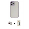 MARSİLYAN™- iPhone 13 Pro Max Kılıf Ahenk Çizgi Serisi - Siyah 6D Mat Seramik Hayalet Nano Ekran Koruyucu + Rainbow Kamera Lens Koruma Cam - KI