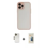 MARSİLYAN™- iPhone 13 Pro Max Kılıf Ahenk Çizgi Serisi - Siyah 6D Mat Seramik Hayalet Nano Ekran Koruyucu + Shine Kamera Lens - GD