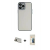 MARSİLYAN™- iPhone 13 Pro Max Kılıf Ahenk Çizgi Serisi - Siyah 6D Mat Seramik Hayalet Nano Ekran Koruyucu + Rainbow Kamera Lens Koruma Cam - REGD