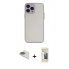 MARSİLYAN™- iPhone 13 Pro Max Kılıf Ahenk Çizgi Serisi - Siyah 6D Mat Seramik Hayalet Nano Ekran Koruyucu + Pers Alüminyum Kamera Lens - GD