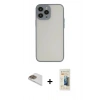 MARSİLYAN™- iPhone 13 Pro Max Kılıf Ahenk Çizgi Serisi - Siyah 6D Mat Seramik Hayalet Nano Ekran Koruyucu + Pers Alüminyum Kamera Lens - GD