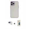 MARSİLYAN™- iPhone 13 Pro Max Kılıf Ahenk Çizgi Serisi - Siyah 6D Mat Seramik Hayalet Nano Ekran Koruyucu + Pers Alüminyum Kamera Lens - LT