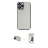 MARSİLYAN™- iPhone 13 Pro Max Kılıf Ahenk Çizgi Serisi - Siyah 6D Mat Seramik Hayalet Nano Ekran Koruyucu + Mor Rainbow Kamera Lens Koruma Cam