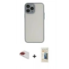 MARSİLYAN™- iPhone 13 Pro Max Kılıf Ahenk Çizgi Serisi - Siyah 6D Mat Seramik Hayalet Nano Ekran Koruyucu + Pers Alüminyum Kamera Lens - KI