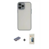 MARSİLYAN™- iPhone 13 Pro Max Kılıf Ahenk Çizgi Serisi - Siyah 6D Mat Seramik Hayalet Nano Ekran Koruyucu + Renkli Kamera Lens Koruma Cam - TU