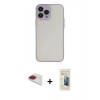 MARSİLYAN™- iPhone 13 Pro Max Kılıf Ahenk Çizgi Serisi - Siyah 6D Mat Seramik Hayalet Nano Ekran Koruyucu + Pers Alüminyum Kamera Lens - KI