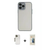 MARSİLYAN™- iPhone 13 Pro Max Kılıf Ahenk Çizgi Serisi - Siyah 6D Mat Seramik Hayalet Nano Ekran Koruyucu + Shine Kamera Lens - GD
