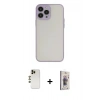 MARSİLYAN™- iPhone 13 Pro Max Kılıf Ahenk Çizgi Serisi - Siyah Bilvis 3D Cam Ekran Koruyucu + Shine Kamera Lens - GD