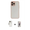 MARSİLYAN™- iPhone 13 Pro Max Kılıf Ahenk Çizgi Serisi - Siyah Bilvis 3D Cam Ekran Koruyucu + Shine Kamera Lens - GD