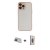 MARSİLYAN™- iPhone 13 Pro Max Kılıf Ahenk Çizgi Serisi - Siyah Bilvis 3D Cam Ekran Koruyucu + Mavi Rainbow Kamera Lens Koruma Cam