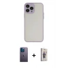 MARSİLYAN™- iPhone 13 Pro Max Kılıf Ahenk Çizgi Serisi - Siyah Bilvis 3D Cam Ekran Koruyucu + Neon Fosforlu Kamera Lens - MI