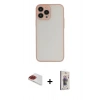 MARSİLYAN™- iPhone 13 Pro Max Kılıf Ahenk Çizgi Serisi - Siyah Bilvis 3D Cam Ekran Koruyucu + Pers Alüminyum Kamera Lens - KI