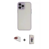 MARSİLYAN™- iPhone 13 Pro Max Kılıf Ahenk Çizgi Serisi - Siyah Bilvis 3D Cam Ekran Koruyucu + Pers Alüminyum Kamera Lens - KI